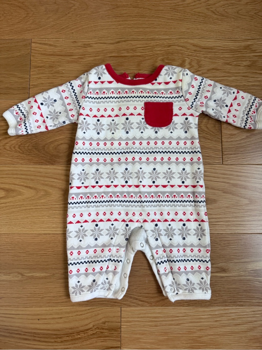 Gymboree Cream, Red & Gray Fair Isle Knit One-Piece